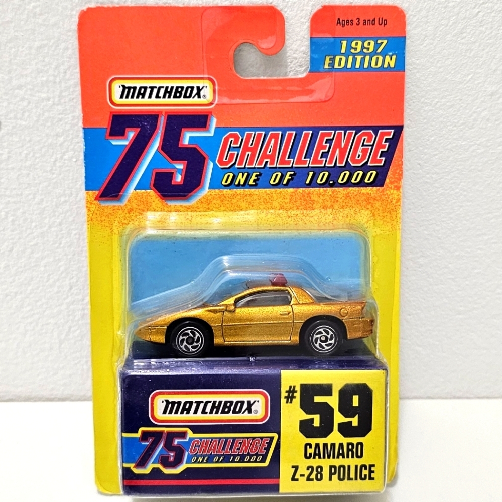 MATCHBOX 1997 Edition Gold Painted Camaro Z-28 Police Car Model